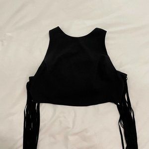 NWOT Zara Fringe Crop Top